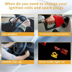 8Pcs DG508 Ignition Coil Pack and SP479 Iridium Spark Plug Compatible with Fo…
