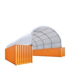 Robust 30x40ft Dual Truss Container Shelter 17oz PVC Flame Retardant Cover