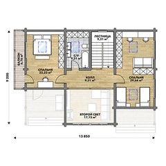 PREFAB LOG CABIN HOME KIT NATURAL WOOD 219 m² / 2357.3 ft – DISCOUNT CARD 3% off