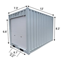 12x7FT Container Storag with Roll-Up Door Portable Storage Pod Cargo-Grade Steel