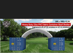 20×20 PVC Fabric conex container mounted shelter + High Cube Back Wall With Vent