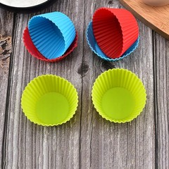 5Pcs Round Silicone Mold Cupcake Muffin Cup Baking Cookies Egg Tart Jelly Mold