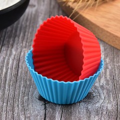 5Pcs Round Silicone Mold Cupcake Muffin Cup Baking Cookies Egg Tart Jelly Mold