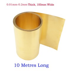 10m Long Brass Foil Belt Metal Sheet Plate Model Making 0.01mm-0.2mm Thick