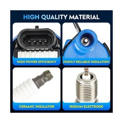 Round Ignition Coil Pack + Iridium Spark Plugs + Wire for Chevy Tahoe Avalanc…