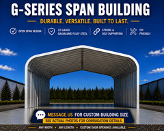 20x30x12 DuroSPAN Steel Clear-Span Arch Building Kit Open Ends Factory Direct
