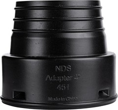 451 HDPE Corrugated Adapter 4-Inch for Sewer & Drain Pipe Connections Black