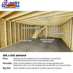 Maker’S Loft 16 Ft. X 32 Ft. 2-Story Wood Garage Kit w/ High Side Walls and Loft