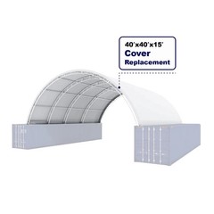 40’x40’x15′ Container Shelter Replacement Cover 22 oz PVC Tarp White