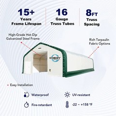 W40’xL80’xH21′ Double Truss Storage Shelter 18OZ PVC Canvas Building Shelter