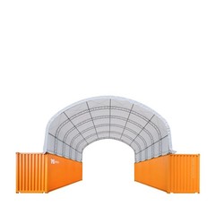 30x40ft Dual Truss PVC Storage Shelter, 17 oz Triple-Layer Cover