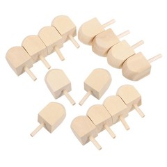 15Pcs Light Yellow Wooden Dreidels for Party Creative DIY Reusable Wood Toys