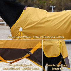 420D Ripstop Lightweight Horse Turnout Sheet, No Fill, Water-Resistant & Breatha