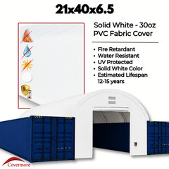 21’x40′ (30 oz PVC) Heavy Duty Dual Truss Shipping Container Shelter + END WALLS