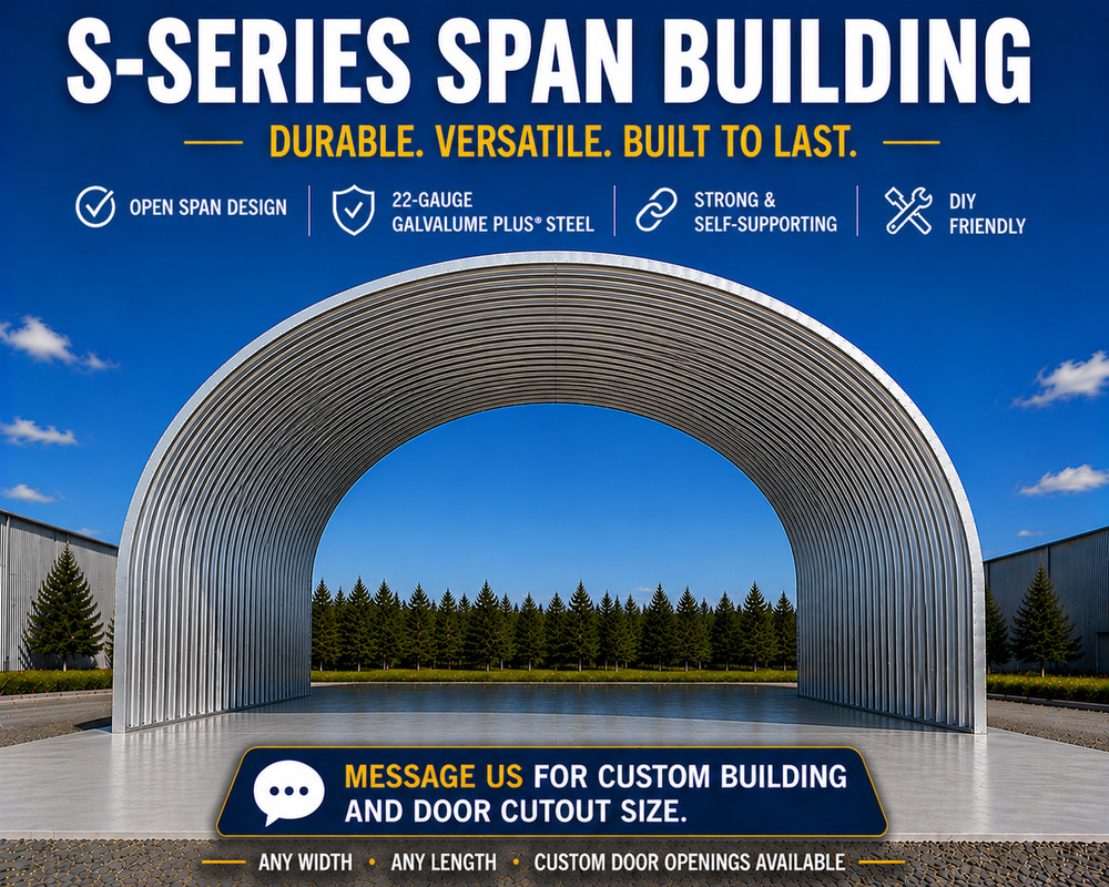 30x50x15 DuroSPAN Steel Metal Building Kit DIY Shop Structure Open Ends Direct