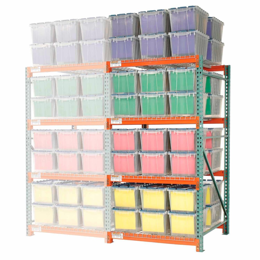 Global Industrial Record Storage Rack Add-On Letter Polyethylene Box 48″W x 48″D