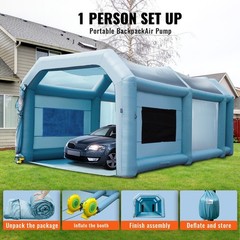 Inflatable Paint Booth, 28x16x11ft Inflatable Spray Booth, High Powerful 750W+95