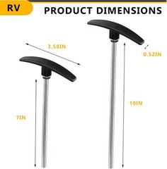 RV Sewer Waste Valve Extension Rod 7″&10″,rv Black Tank Pull Handle…