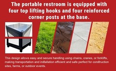 2-Stall Outdoor Portable Restroom Cabin Dual Toilet with Sink, Light & Vent Fan