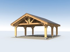 24’x24′ (576 sq.ft.) HEAVY TIMBER CARPORT FOR 2 VEHICLES CARS PREFAB WOOD CANOPY