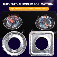 10Pcs/set Thickened Aluminum Foil Covers Gas Stove Oil Proof Pad Cookware Parts