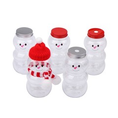 500ML Christmas Snowman Water Bottle Milk Tea Coffee Juice Portable Drinking Cup