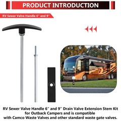 RV WasteValveTube Extension Kit 6″and 9″,rv black water handle…