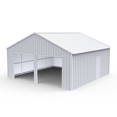 33’x 25’x 14′ Metal Car Garage/Outdoor Storage Shed/Heavy-Duty Steel Barn White