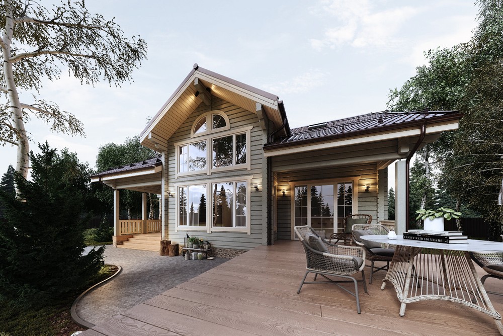 PREFAB LOG CABIN HOME KIT NATURAL WOOD 219 m² / 2357.3 ft – DISCOUNT CARD 3% off