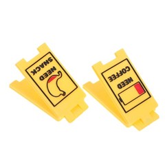 2Pcs Mini Plastic Warning Desk Signs Yellow Office Decor Reusable Caution