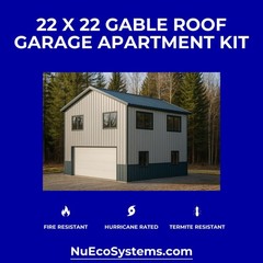ADU KIT 30′ x 24′ x 19′ Tall Lightweight Galvanized Steel Garage & Apartment