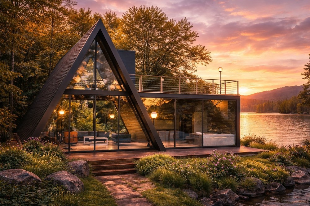 Haven Skydeck 96 A-Frame Home 1033 SF 2-Story $79,900 FREE Delivery USA