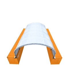 Robust 30x40ft Dual Truss Container Shelter 17oz PVC Flame Retardant Cover