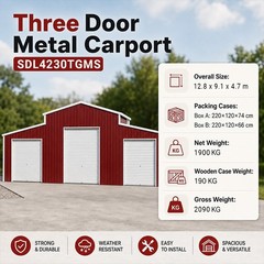42’x30’x15′ Metal Garage Shed Barn Outdoor Storage Heavy Duty Galvanized Steel