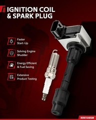Torchbeam Ignition Coil 10 Packs FD503 and Double Iridium Spark Plugs Fit for…
