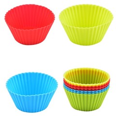 5Pcs Round Silicone Mold Cupcake Muffin Cup Baking Cookies Egg Tart Jelly Mold