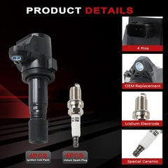 UF672 Ignition Coil Pack and Iridium Spark Plugs Set of 4 Fits For 2012-2015 …