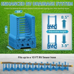 PAULINN 10FT RV Camper Sewer Hose Support, Ocean Blue Height 10ft,