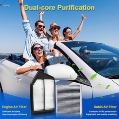 Cabin & Engine Air Filter Kit for 2013-2017 Honda Accord 2.4L (Gas)