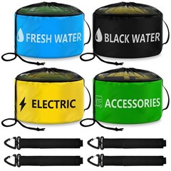 ERKOON Waterproof RV Hose Storage Bag of 9.84*17.7inch, Black, Yellow, Green
