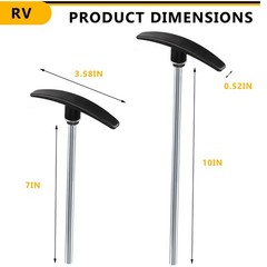 BKIFU RV Sewer Waste Valve Extension Rod 7″&10″,rv Black Tank Pull Valve…
