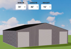 3 separate bay 54X46X16 Metal building (Message for a discounted price)