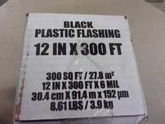 NEW POLY-AMERICA BRAND BLACK PLASTIC FLASHING 12″ X 300′ # FLASH-12B