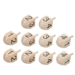 10 Pcs Festive Wooden Top Dreidel Craft Decor Chanukah Party Favor Dreidels