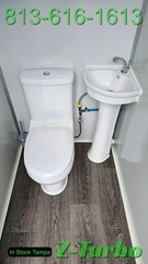 New Double 2 Stall Restroom Portable Toilet Sink Bathroom Job Site Events HD