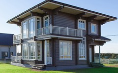 MODERN LOG HOUSE KIT #LH-215-1 ECO FRIENDLY WOOD PREFAB DIY BUILDING CABIN HOME