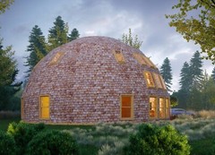 MOON HOUSE 45′ DIAM DOME FRAMING KIT 2345 sq.ft WOOD PREFAB DIY HOME PREFAB