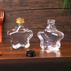 200ML Star Plastic Bottle Clear Milk Tea Coffee Water Bottle Drinking Bottles