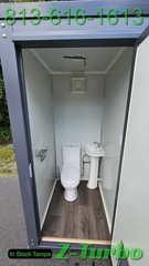 New Double 2 Stall Restroom Portable Toilet Sink Bathroom Job Site Events HD