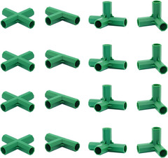 16PCS Fitting 16MM 4 Types Stable Support Heavy Duty Greenhouse Frame Building C